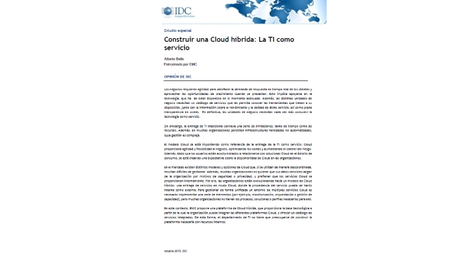 Portada whitepaper construir una cloud hibrida la ti como servicio de idc y emc