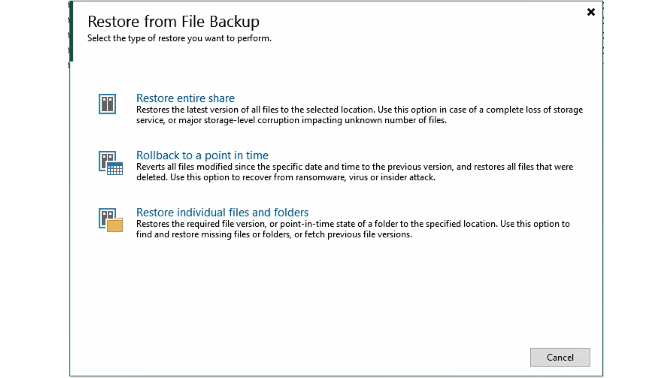 Veeam V10 NAS Backup Recovery Wizard