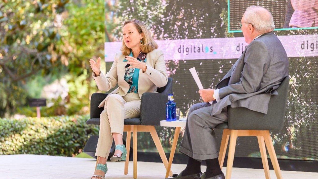 Nadia Calviño con Eduardo Serra