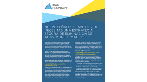 Nueve señales clave de que necesitas una estrategia segura de eliminación de activos informáticos