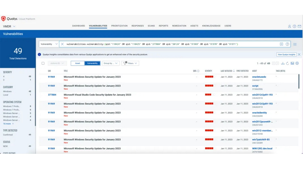 Qualys - vulnerabilidades enero 2023