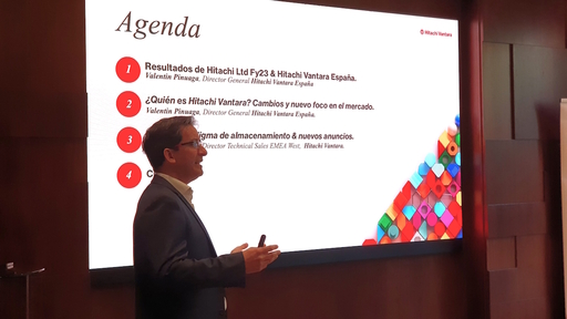 Antonio Espuela Director Technical Sales EMEA West en la rueda de prensa anual de Hitachi Vantara España